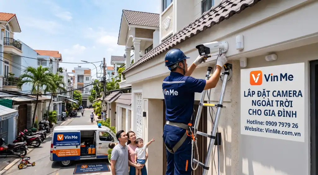 lắp đặt camera ngoài trời cho gia đình giá rẻ