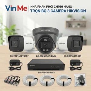 Trọn bộ 3 camera hikvision giá rẻ