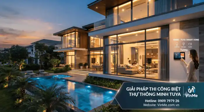 giải pháp thi công biệt thự thông minh tuya hiện đại giá rẻ