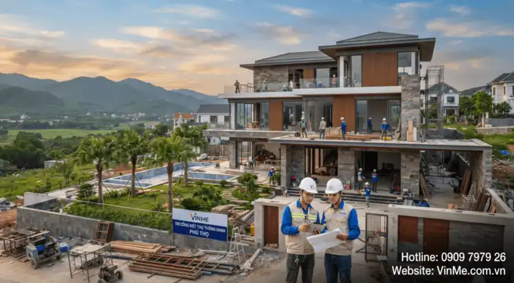 thi công biệt thự thông minh Phú Thọ hiện đại giá rẻ