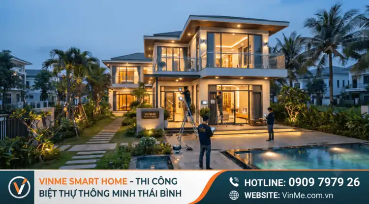 chuyên thi công biệt thự thông minh Thái Bình