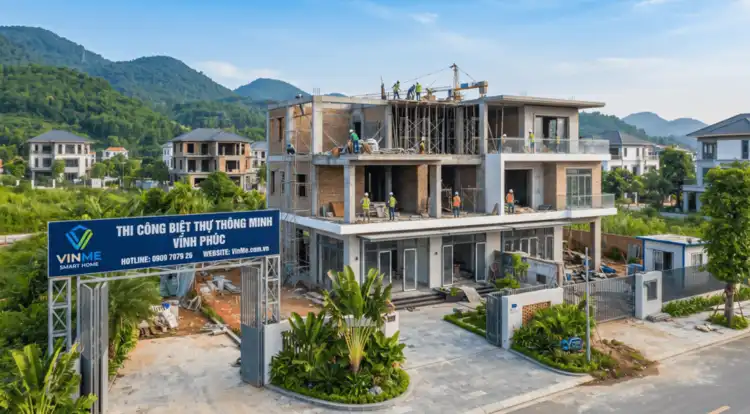 chuyên thi công biệt thự thông minh tại Vĩnh Phúc