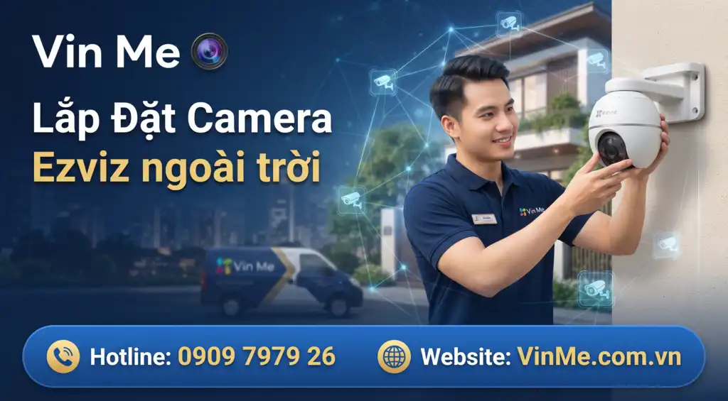 lắp đặt camera ezviz ngoài trời giá rẻ