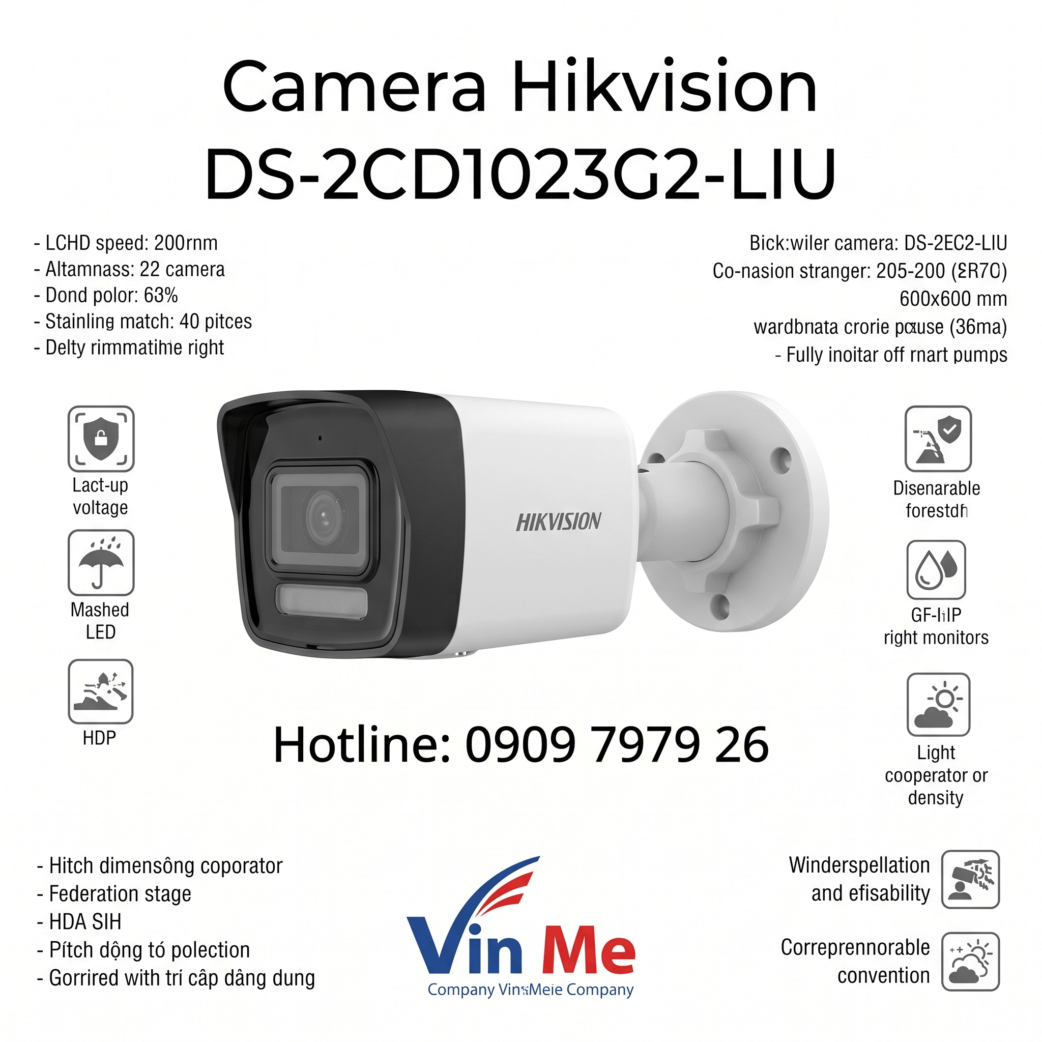 Camera Hikvision DS-2CD1023G2-LIU IP 2MP