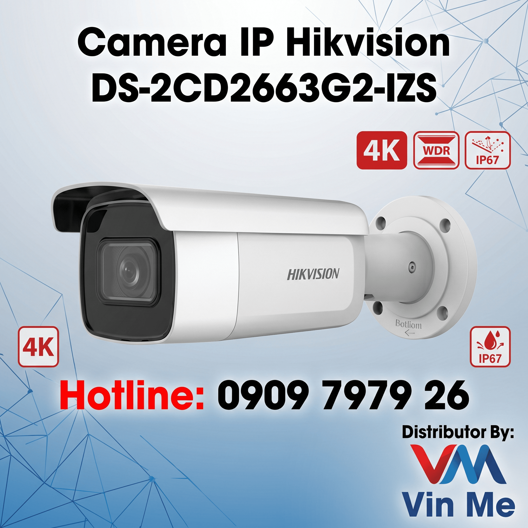 Camera Hikvision DS-2CD2663G2-IZS IP 6.0 MP
