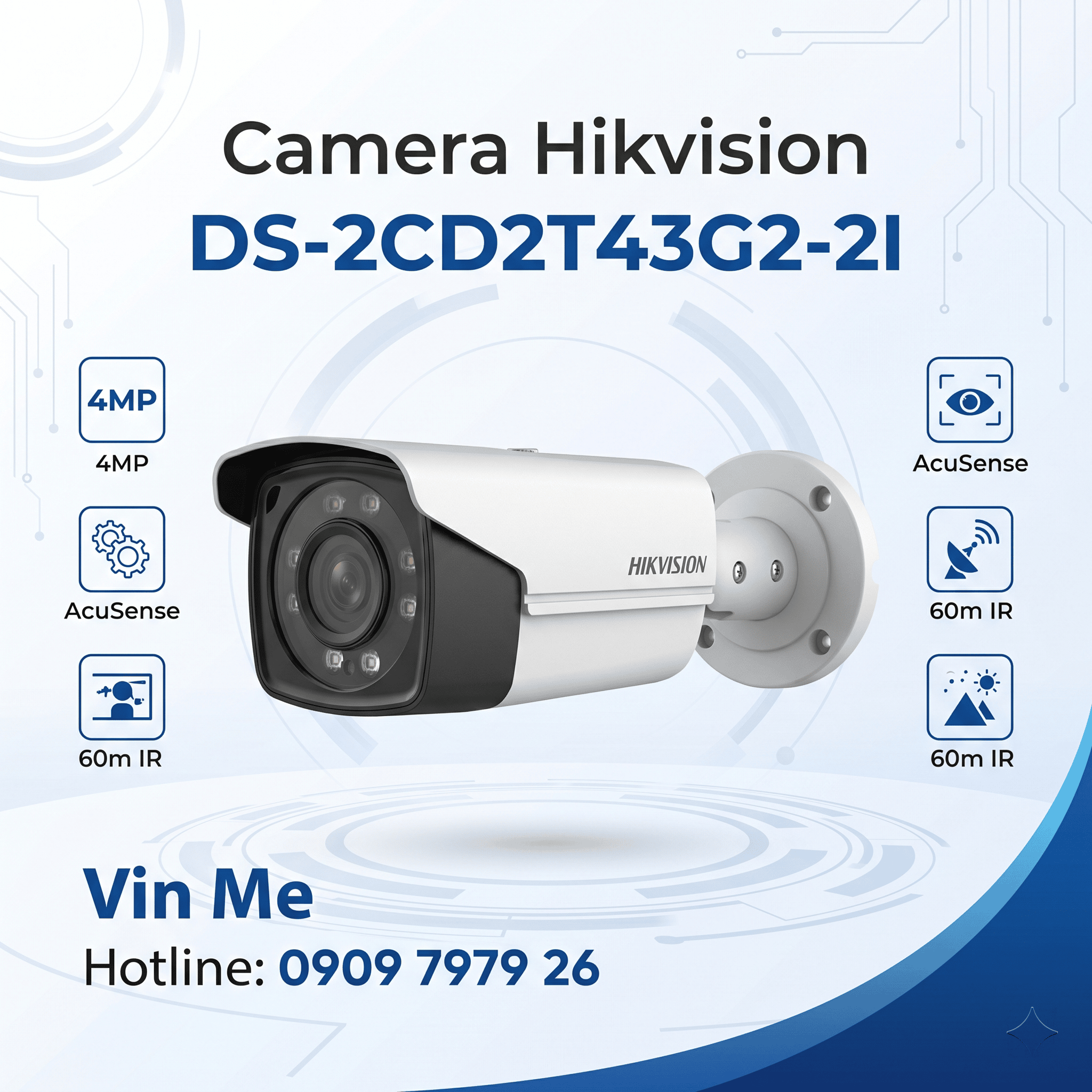 Camera Hikvision DS-2CD2T43G2-2I IP 4MP