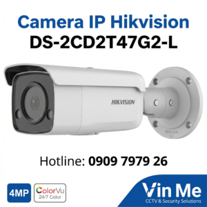 Camera Hikvision DS-2CD2T47G2-L IP có màu 24/7 4MP