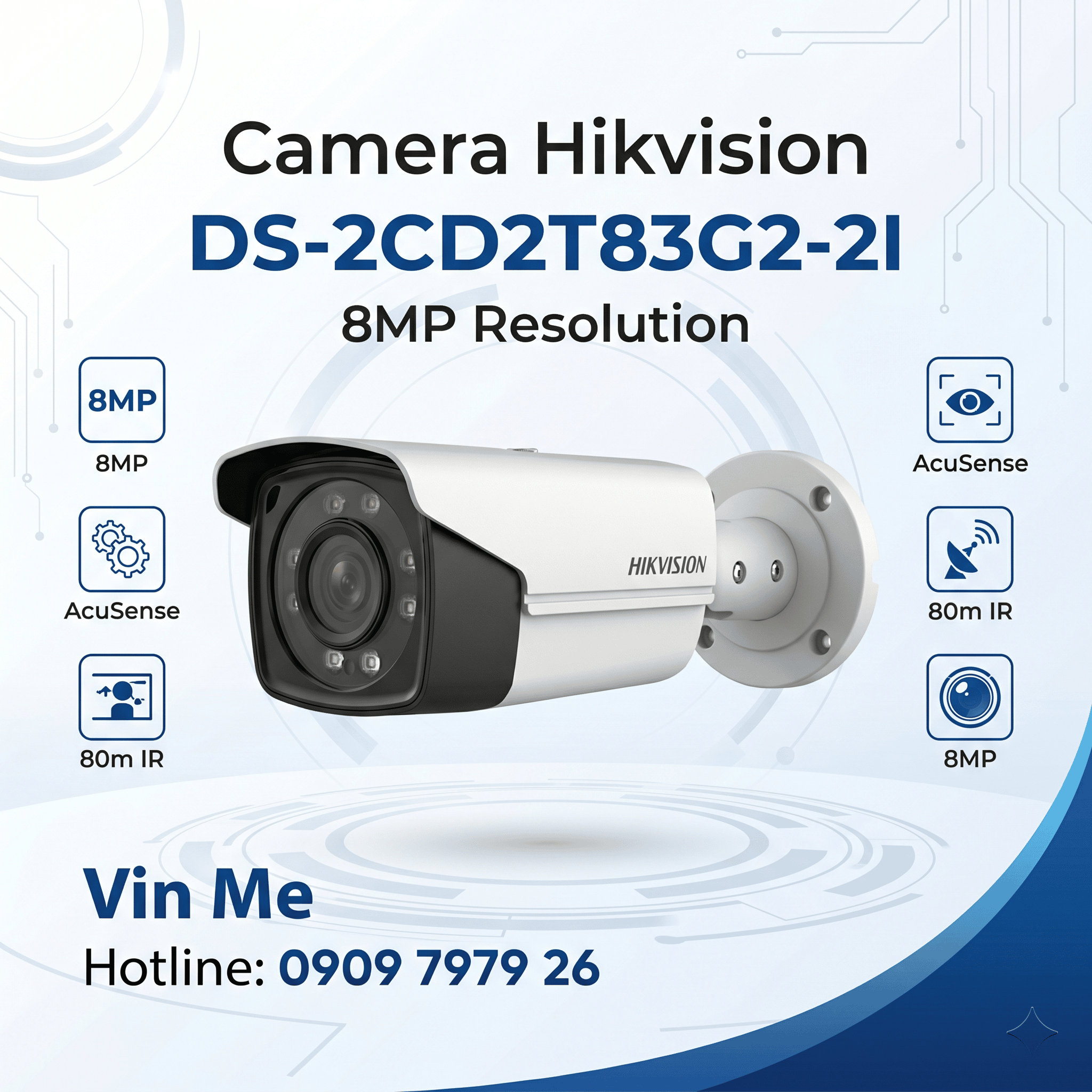 Camera Hikvision DS-2CD2T83G2-2I IP 8MP