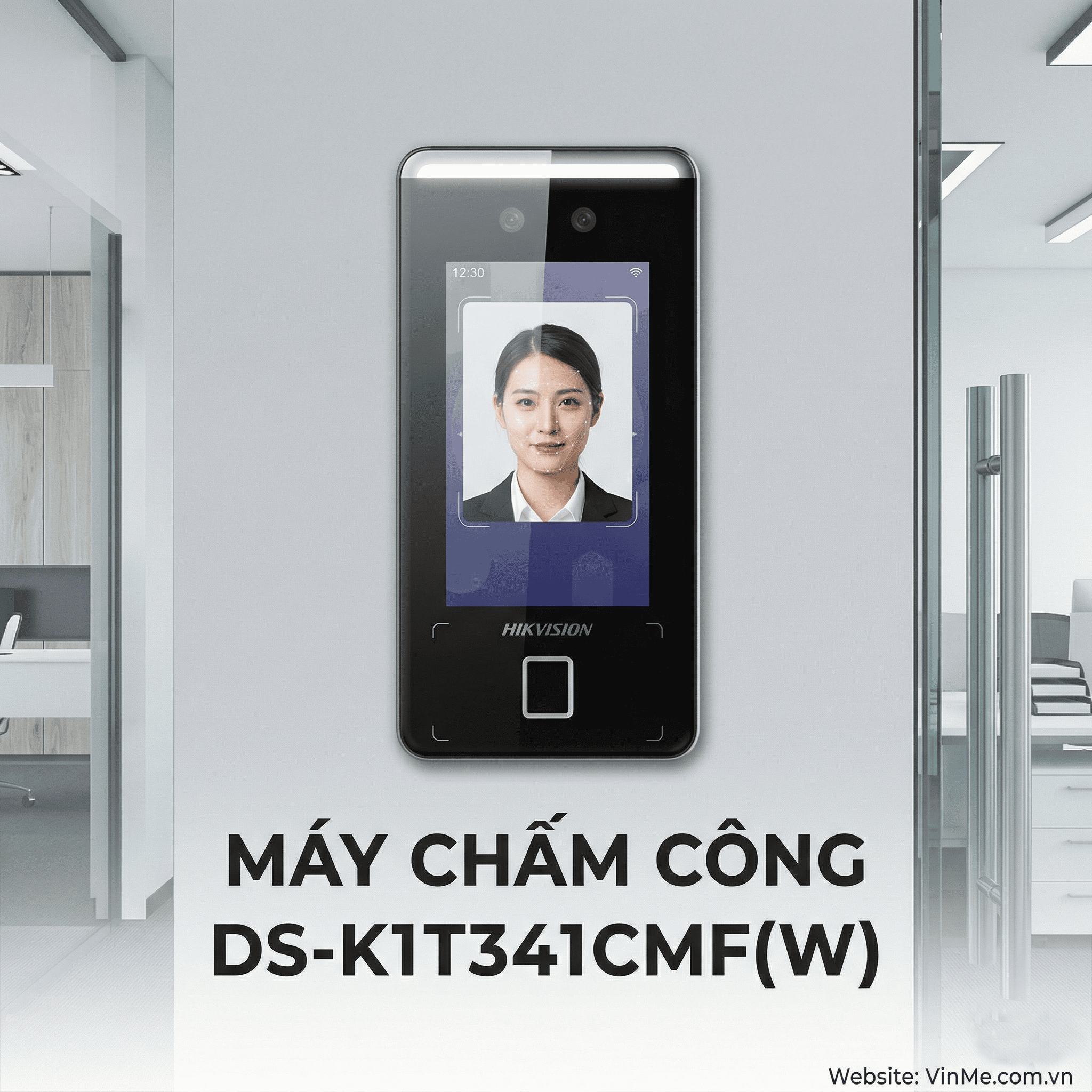 Máy chấm công hikvision DS-K1T341CMF(W)
