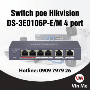 Switch poe Hikvision DS-3E0106P-E/M 4 port