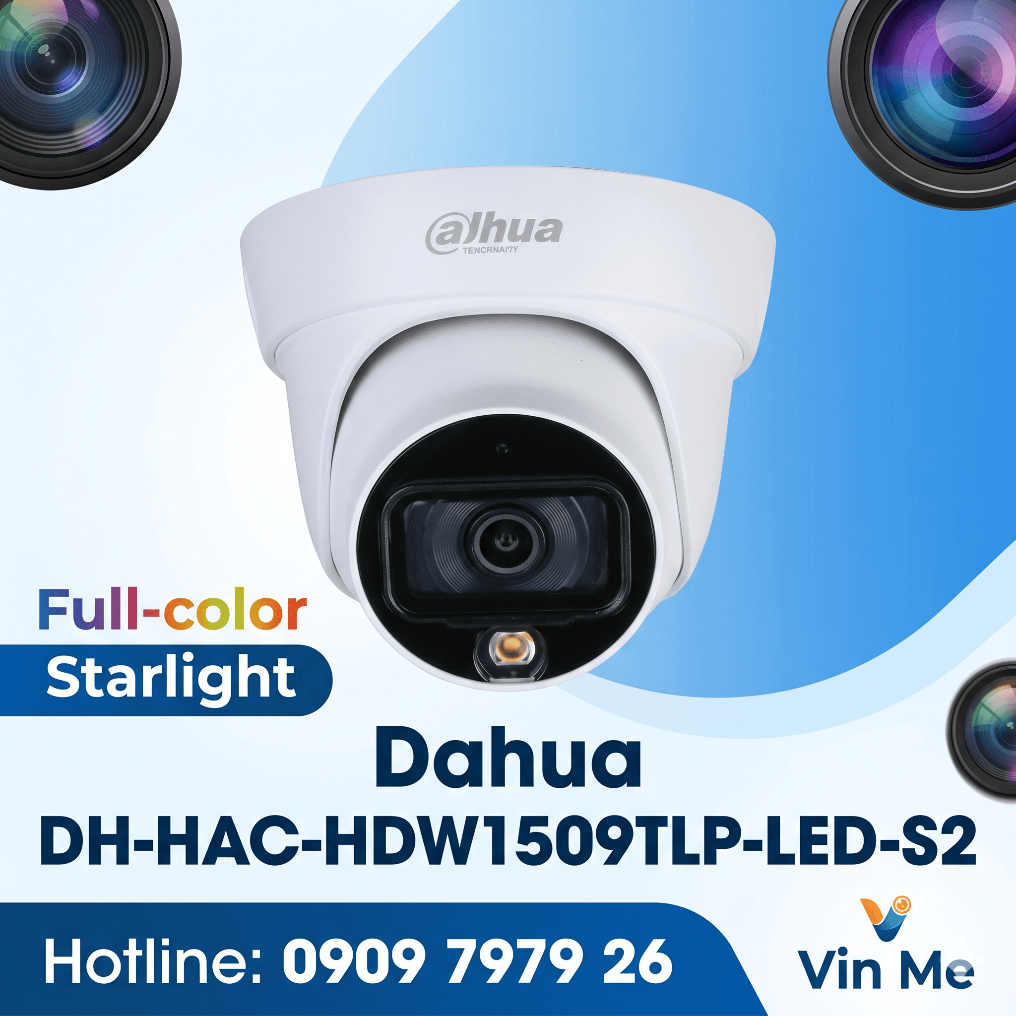 camera Dahua DH-HAC-HDW1509TLP-LED-S2 5MP Full color