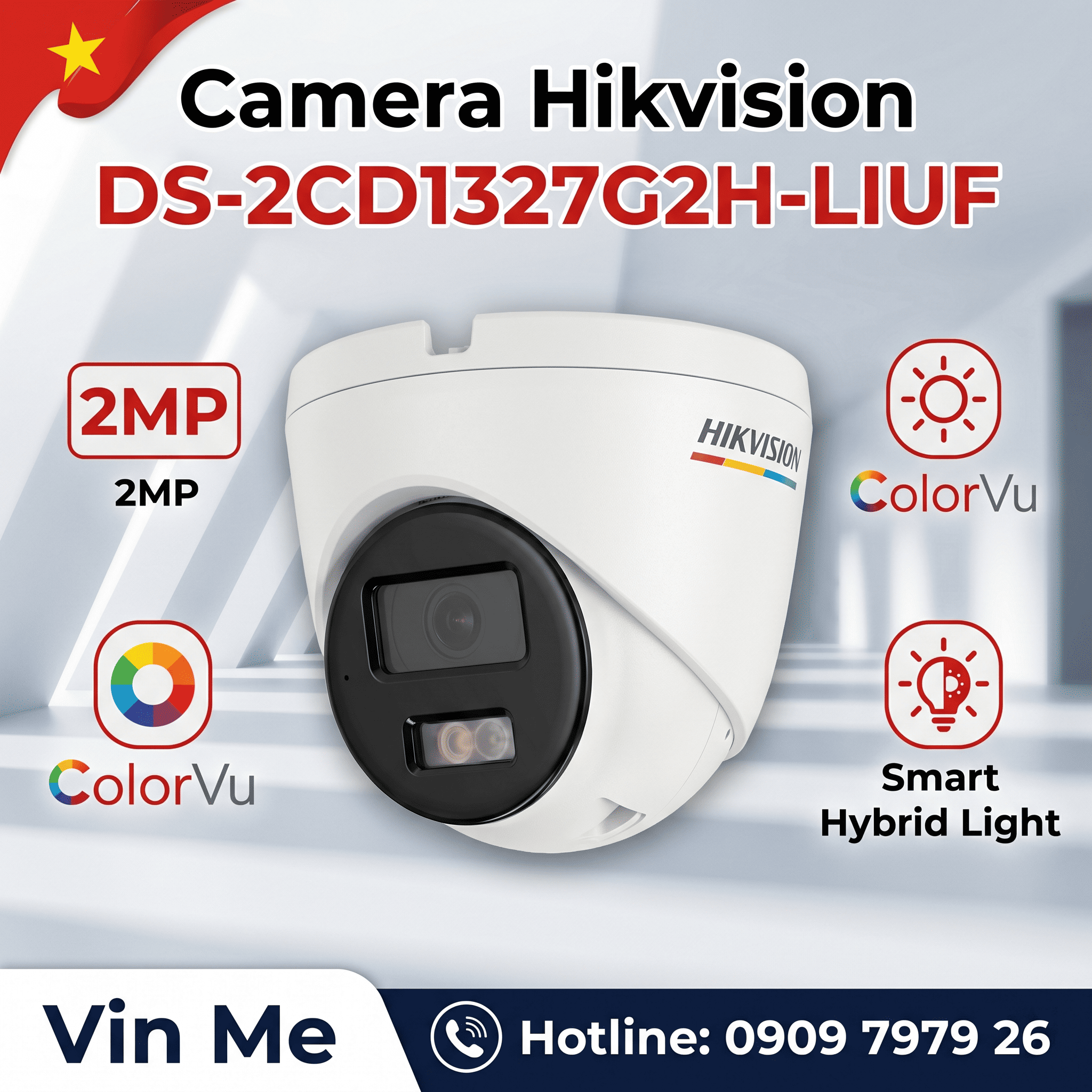 camera Hikvision DS-2CD1327G2H-LIUF IP 2MP