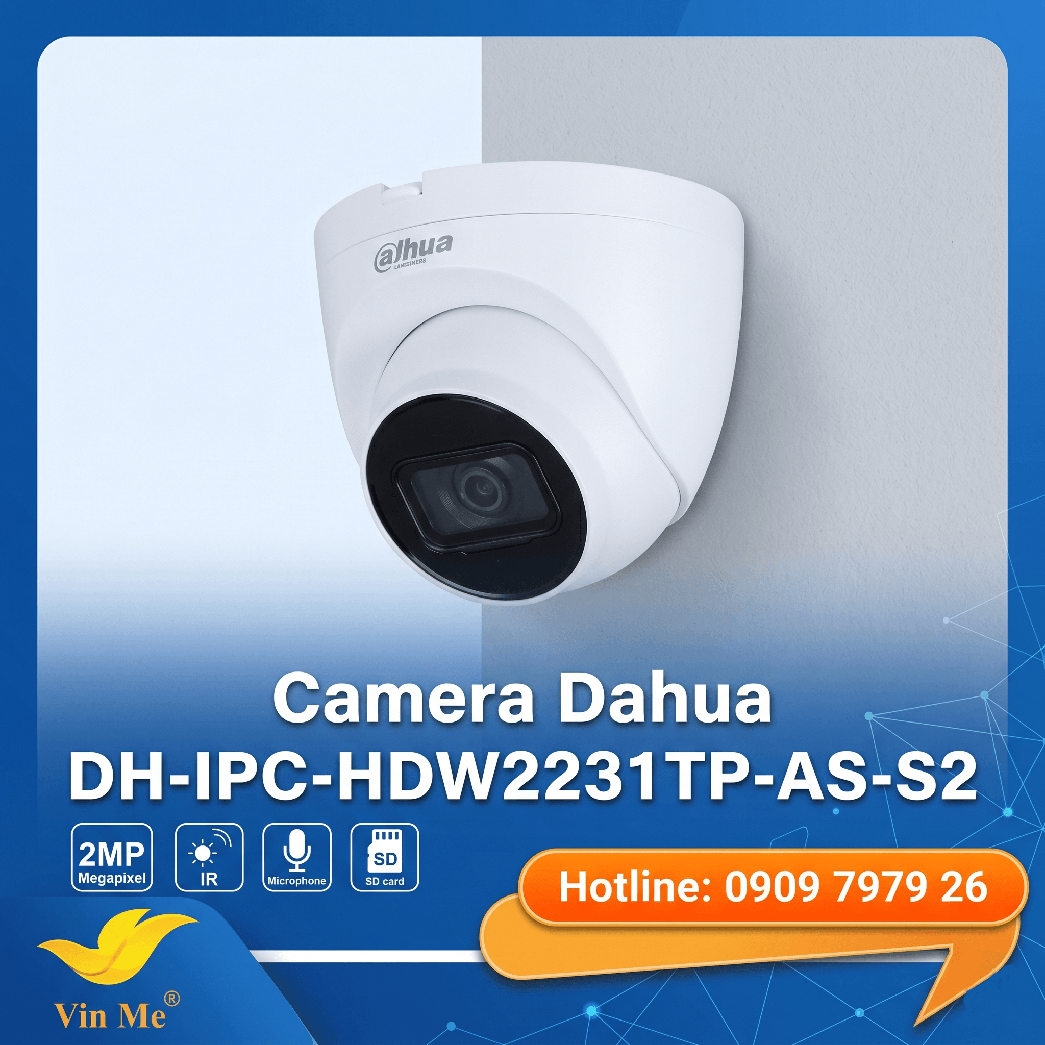 camera DH-IPC-HDW2231TP-AS-S2 Dahua IP Starlight 2MP