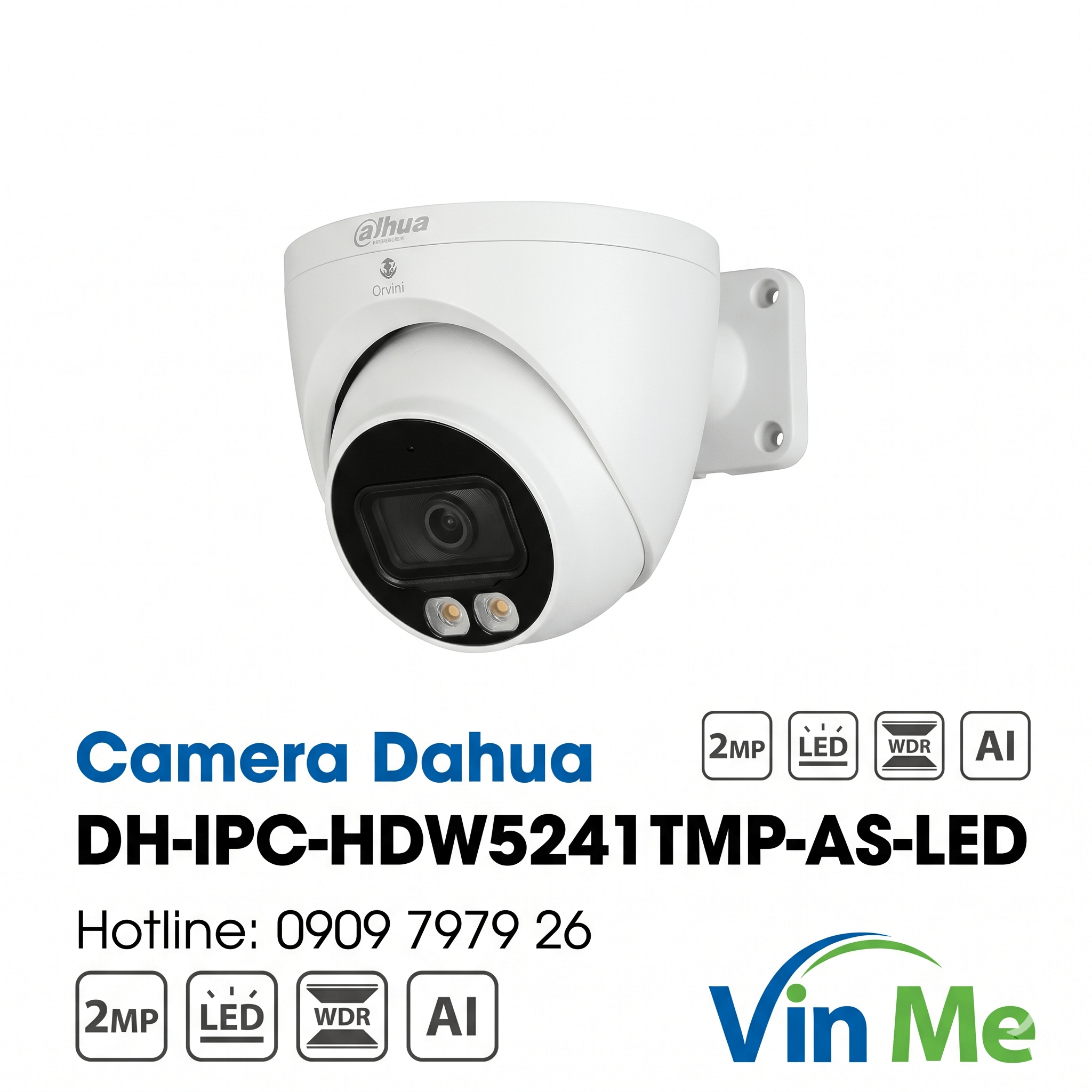 camera Dahua DH-IPC-HDW5241TMP-AS-LED Pro AI 2MP
