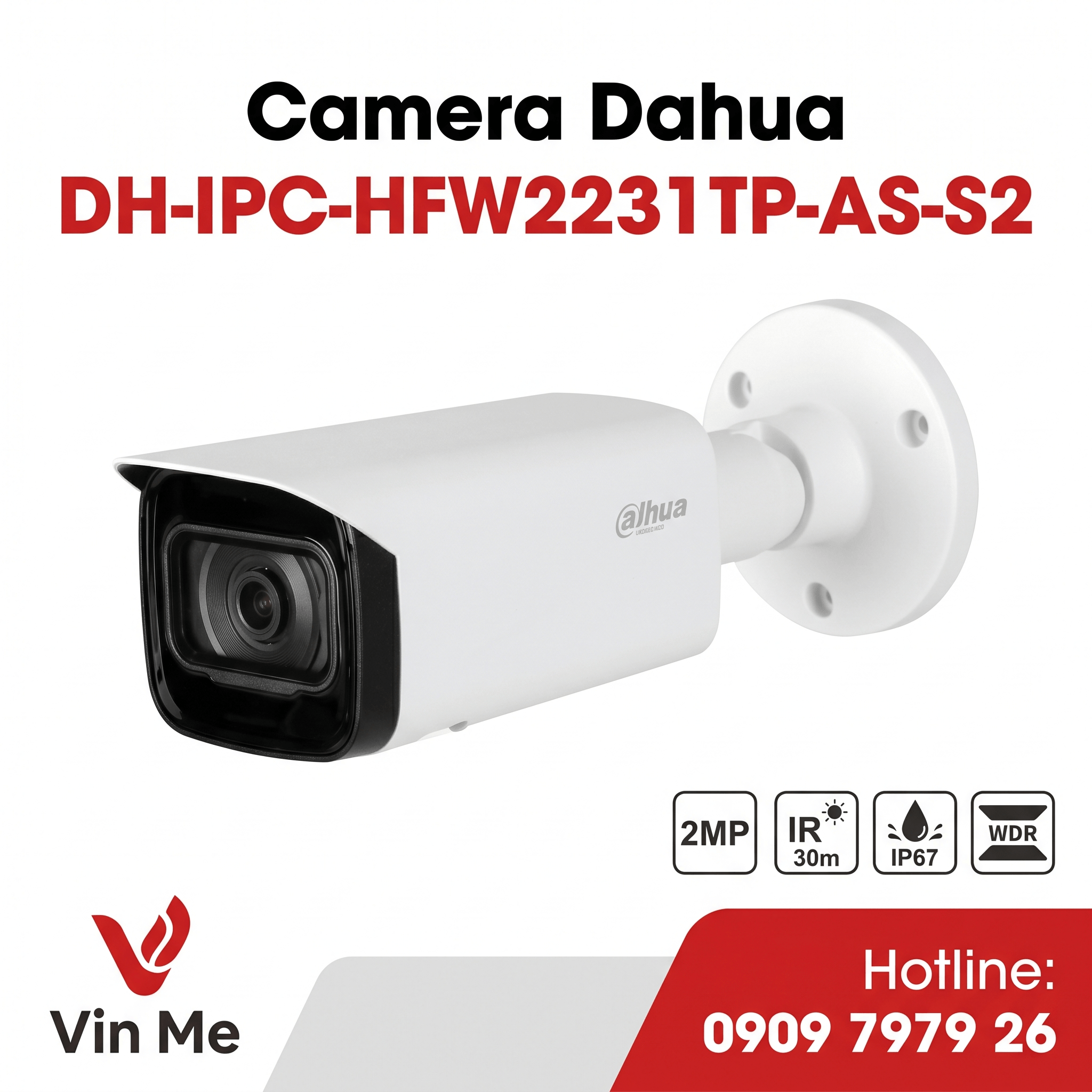 camera DH-IPC-HFW2231TP-AS-S2 Dahua IP Starlight 2MP