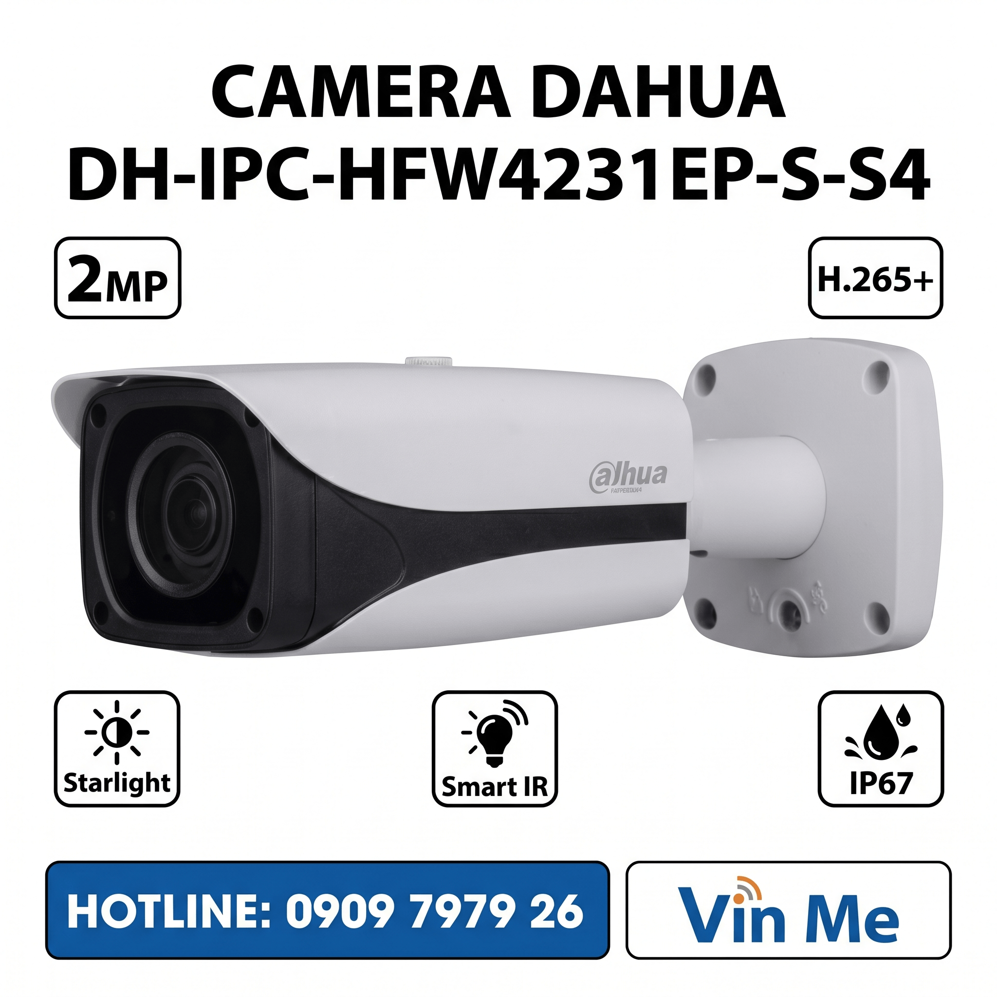 camera Dahua DH-IPC-HFW4231EP-S-S4 IP 2MP