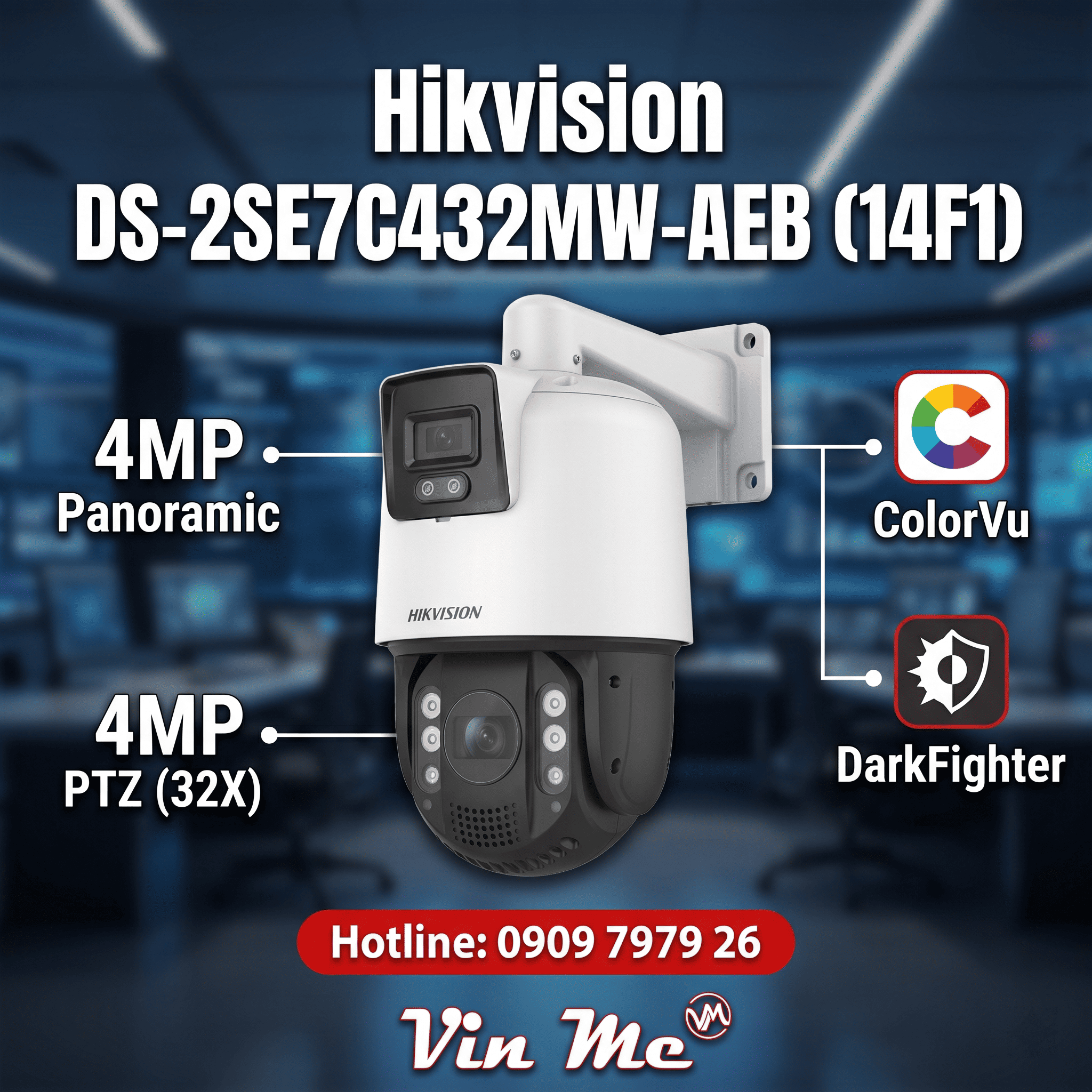 camera Hikvision DS-2SE7C432MW-AEB (14F1) IP Speed Dome Tandemvu 4MP