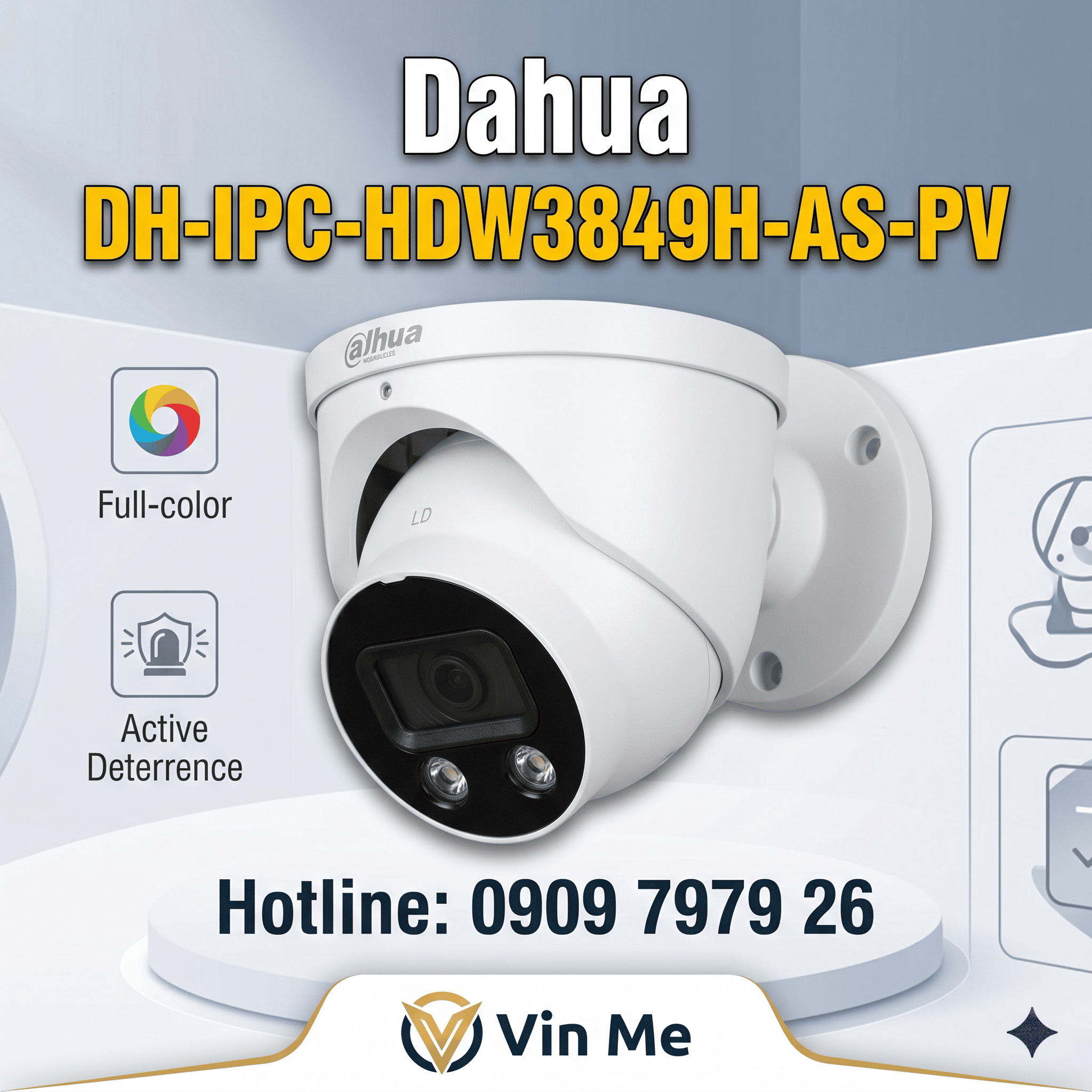 camera Dahua DH-IPC-HDW3849H-AS-PV IP Dome 8MP