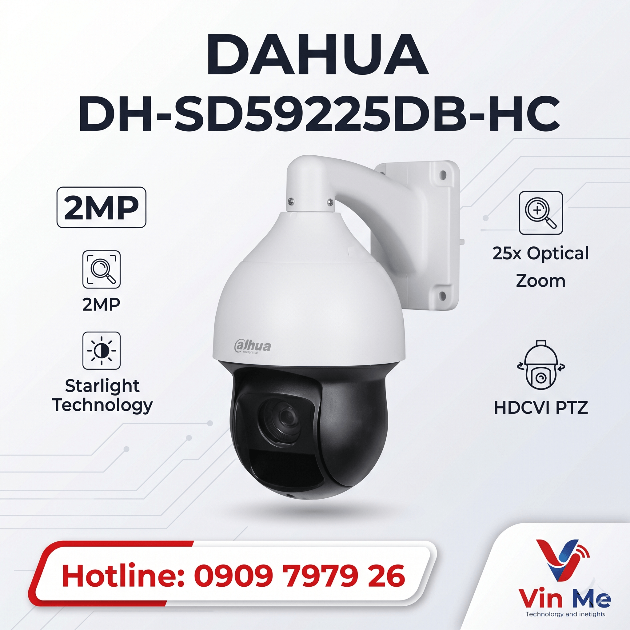 camera Dahua DH-SD59225DB-HC IP Speed Dome 2MP
