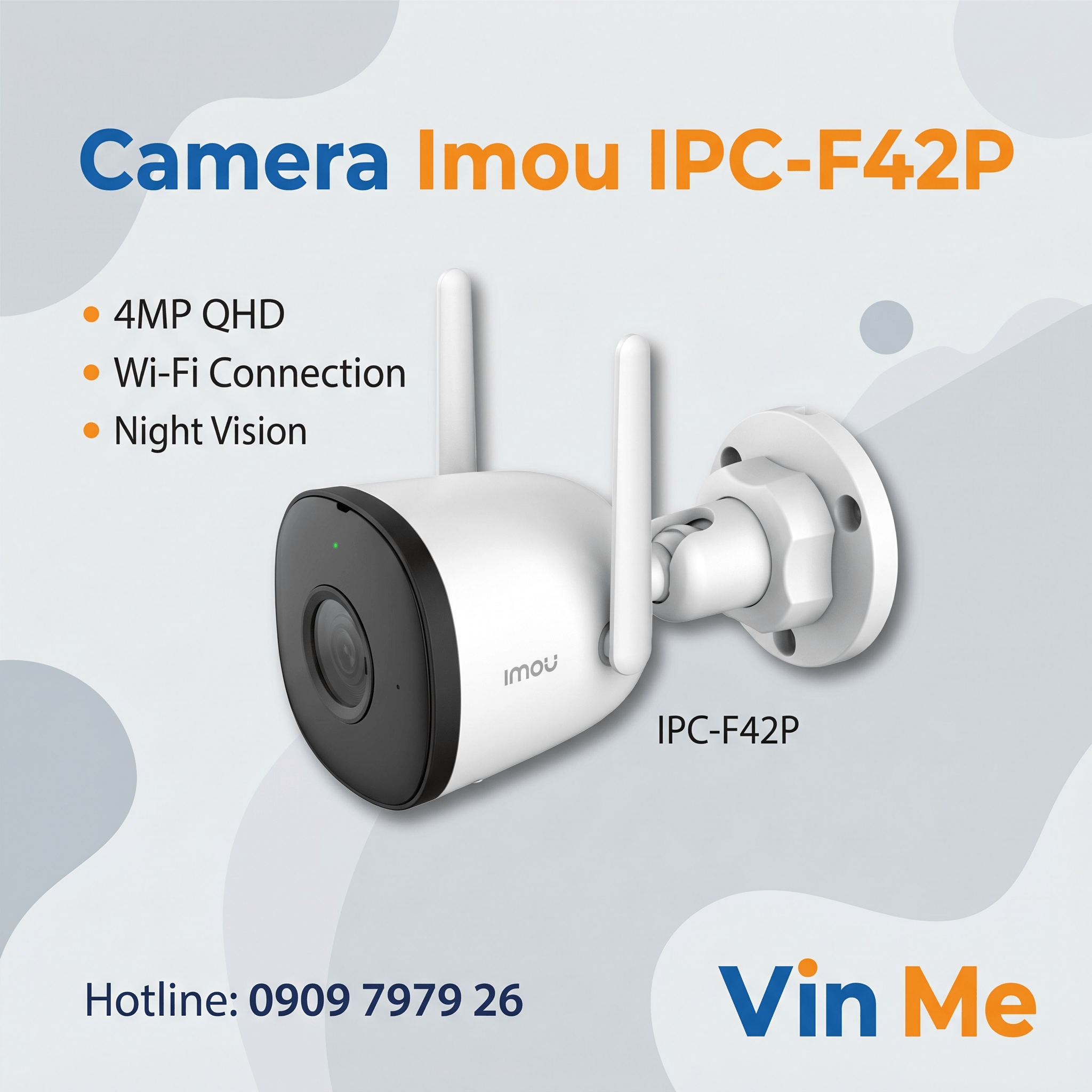 camera Imou IPC-F42P Wifi Full color 4MP