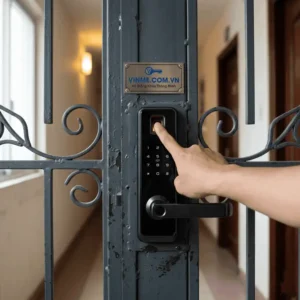 Khóa vân tay cửa sắt giá rẻ