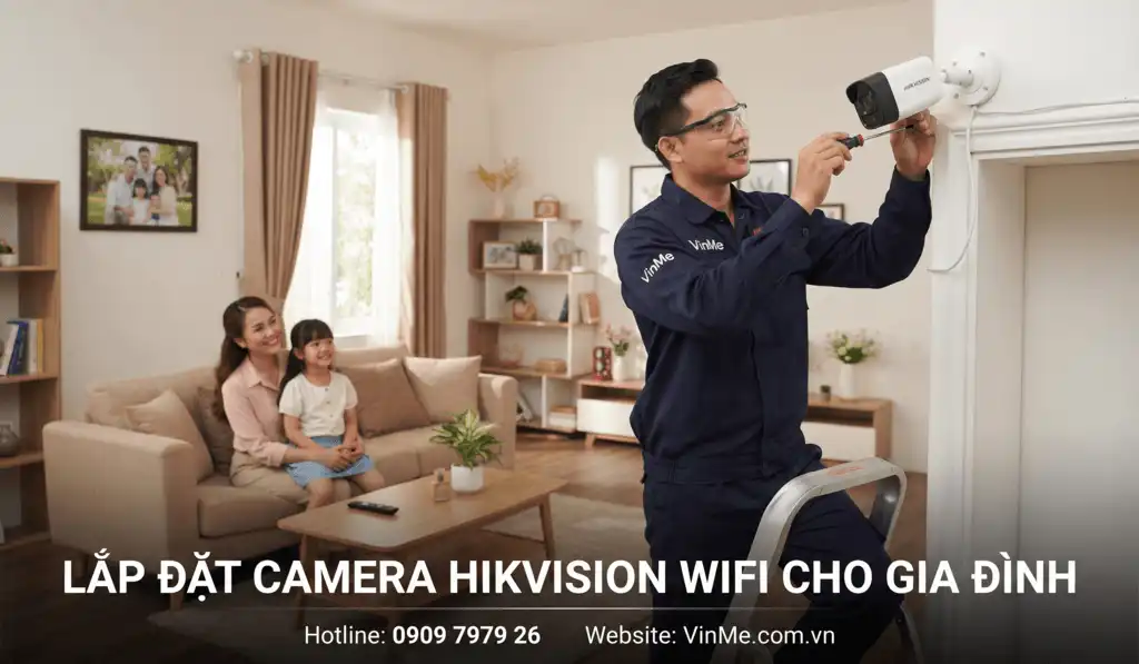 Lắp đặt camera hikvision wifi ngoài trời cho gia đình