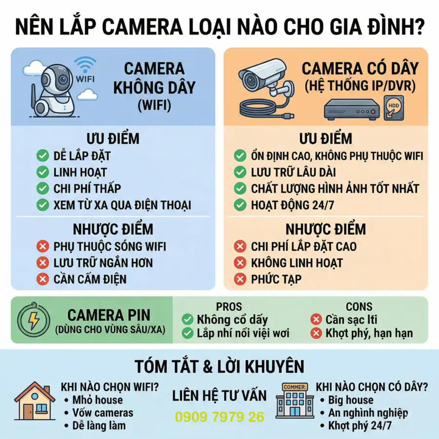 Nên lắp camera loại nào cho gia đình