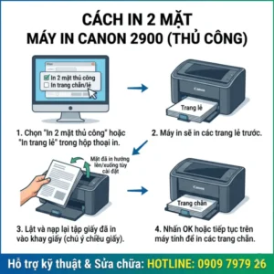 Cách in 2 mặt máy in canon 2900 chuẩn mới nhất