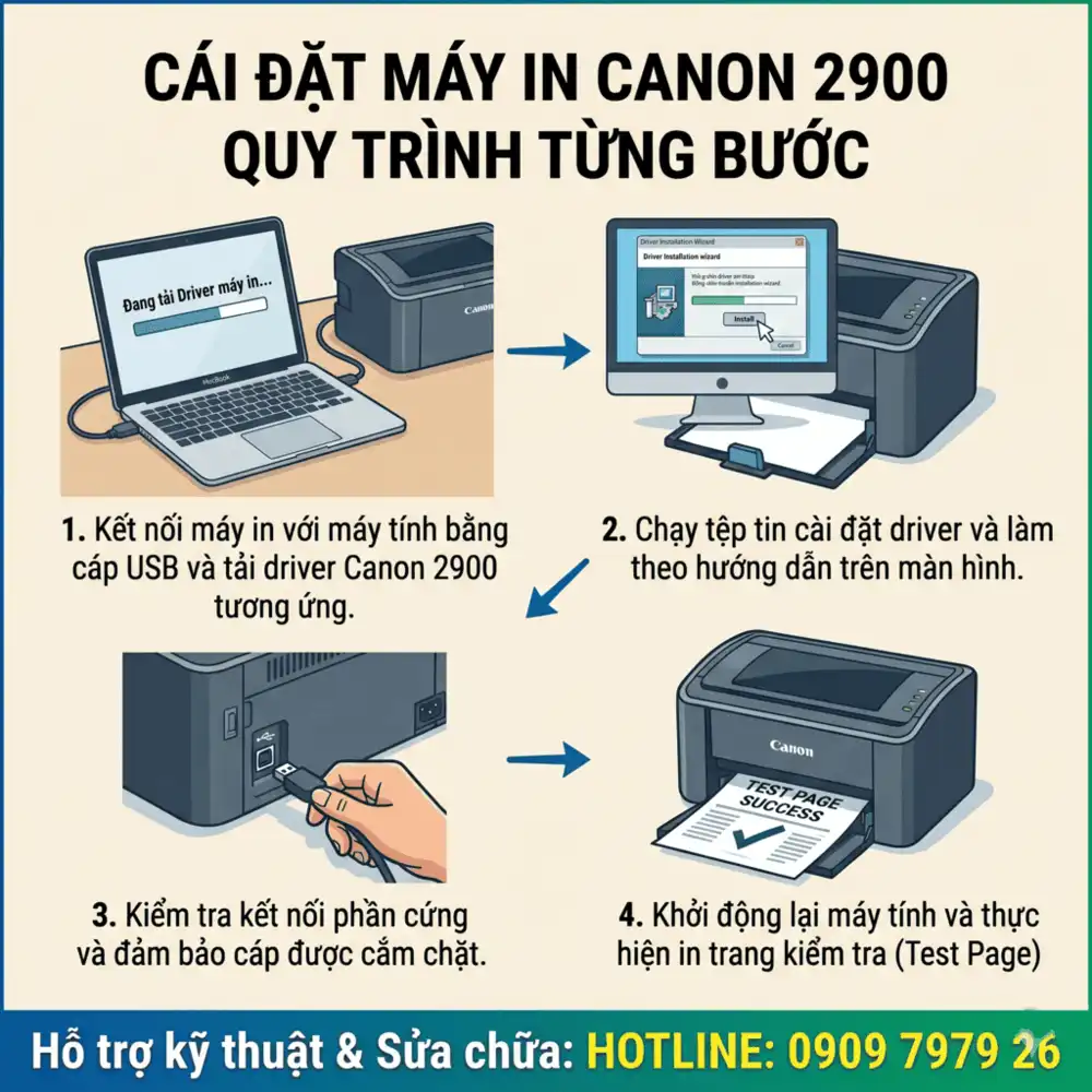 Cài đặt máy in canon 2900 chuẩn mới nhất
