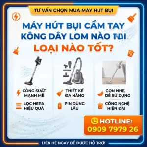 Máy hút bụi cầm tay không dây loại nào tốt
