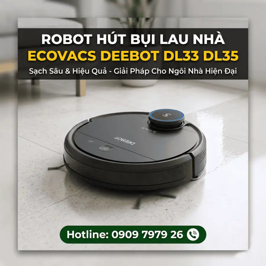 Robot hút bụi lau nhà ecovacs deebot dl33 dl35 chính hãng
