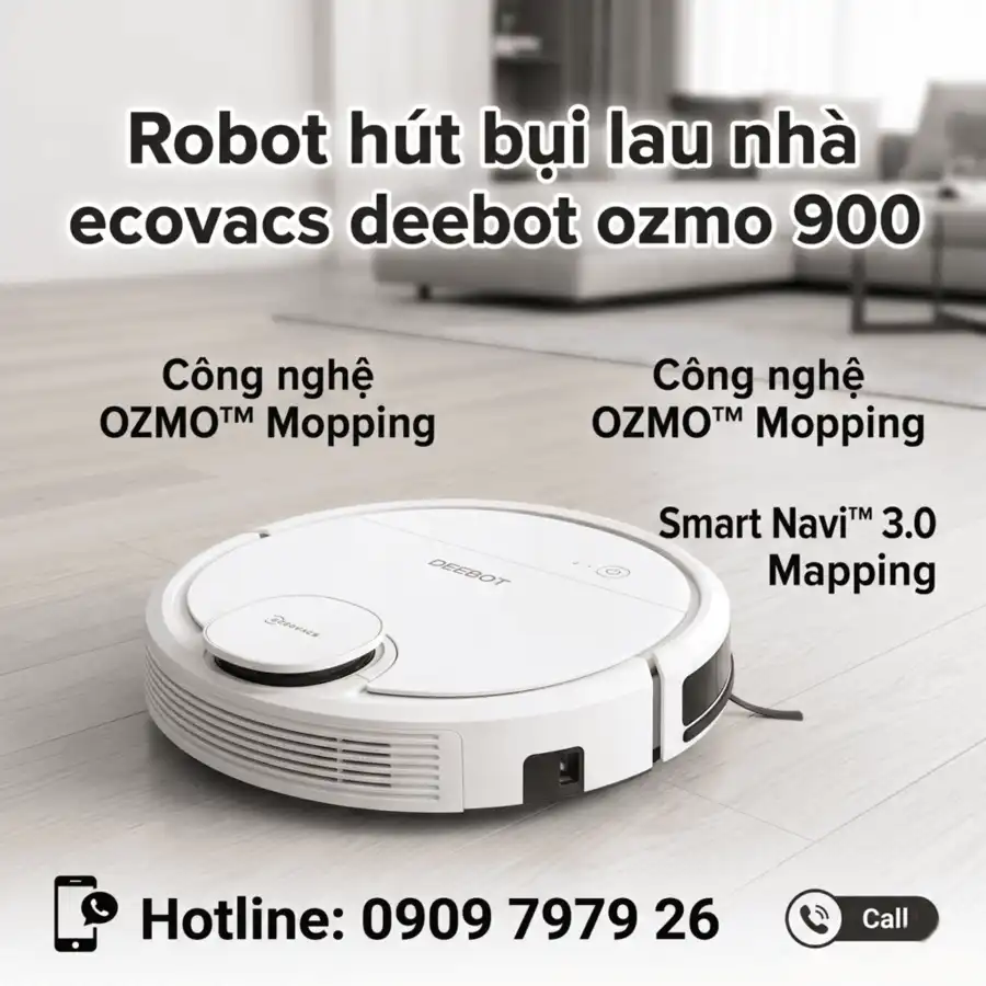 Robot hút bụi lau nhà ecovacs deebot ozmo 900 giá rẻ